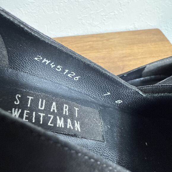 Stuart Weitzman Gotham Chunk Heel Size 7 B Women's Square Toe Nubuck Leather EUC - Picture 6 of 10